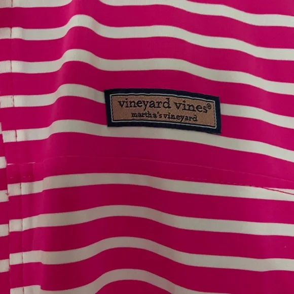 Vineyard Vines Pink and White Striped Half Zip pullover Sz Small - Picture 2 of 8